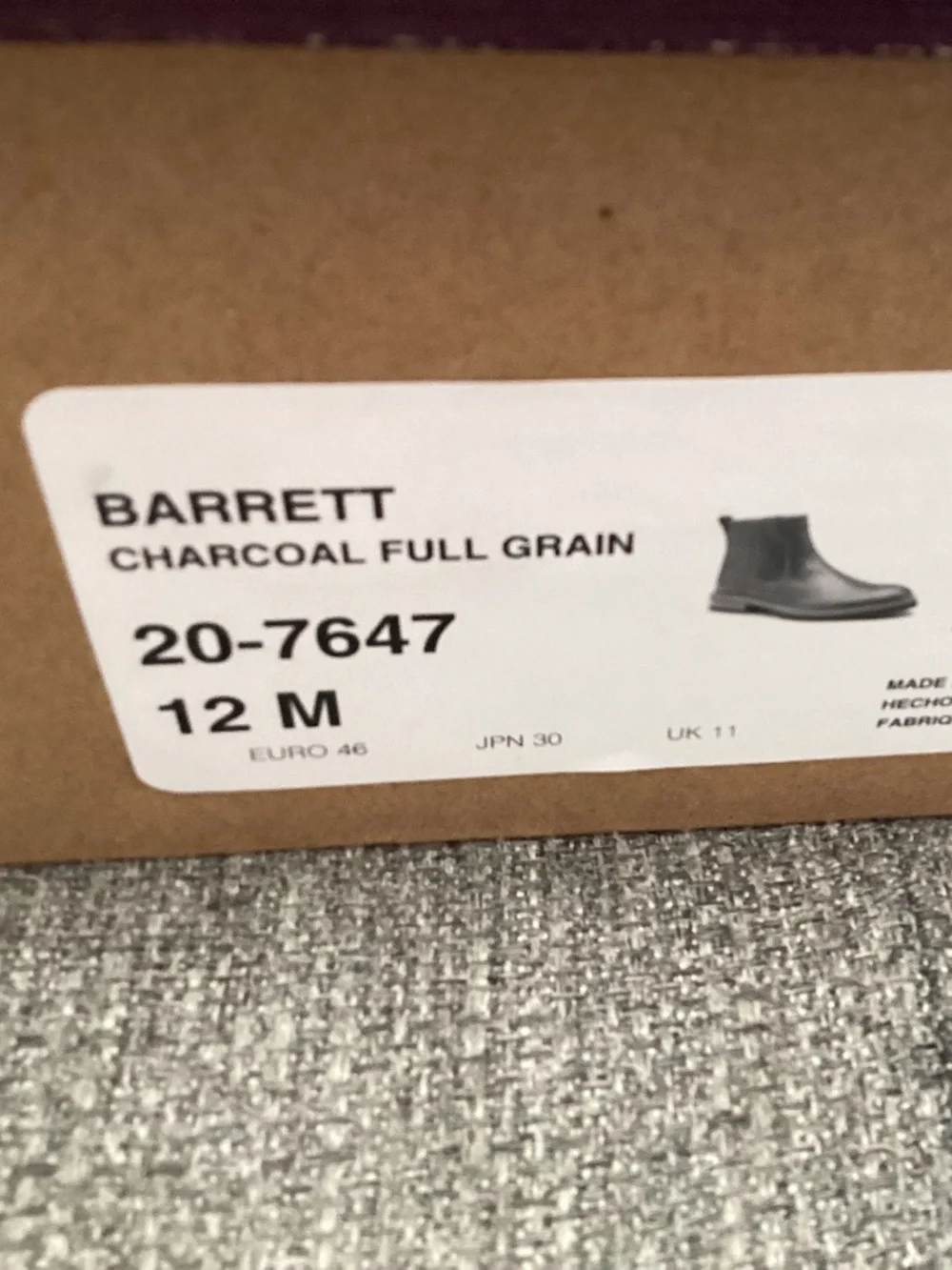 Johnston & Murphy Barret Zip Boot, size 12 M